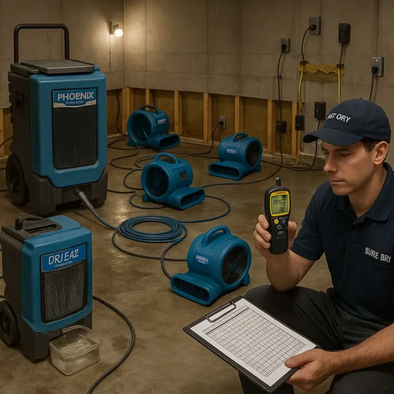 Structural Drying and Dehumidification process in Sabana Seca, PR